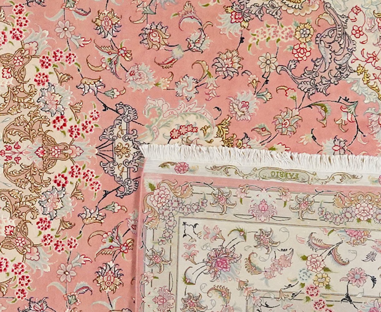 Tabriz 50 Raj — Hand-knotted, 245x347 cm, Pink, 90% Schurwolle, 10% Seide | View 6