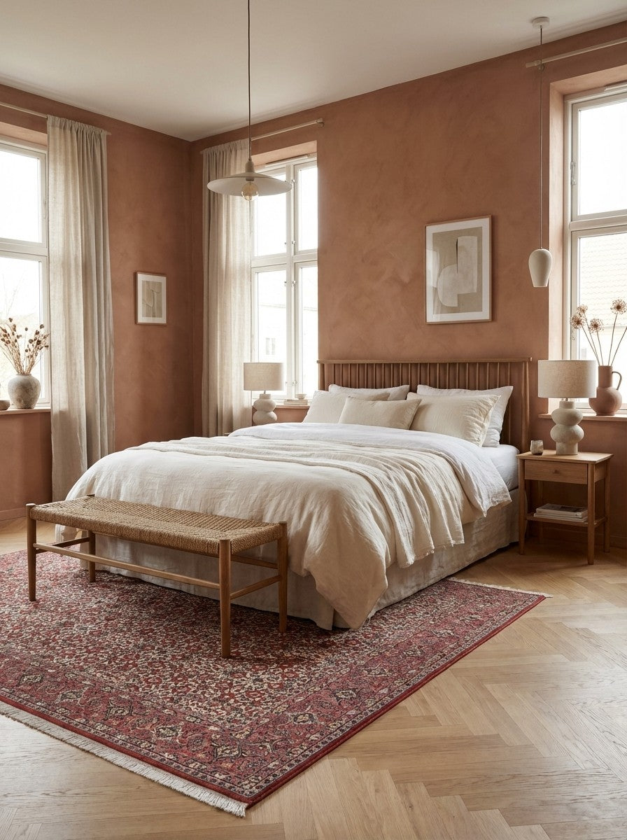 Bidjar — Hand-knotted, 198x288 cm, Beige, 100% Virgin Wool | Detail view