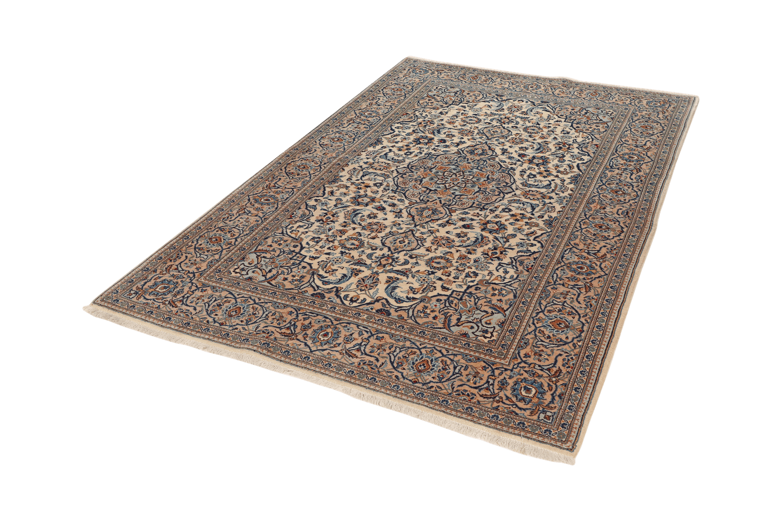 Kashan — Hand-knotted, 135x213 cm, Beige, 100% Virgin Wool | View 5