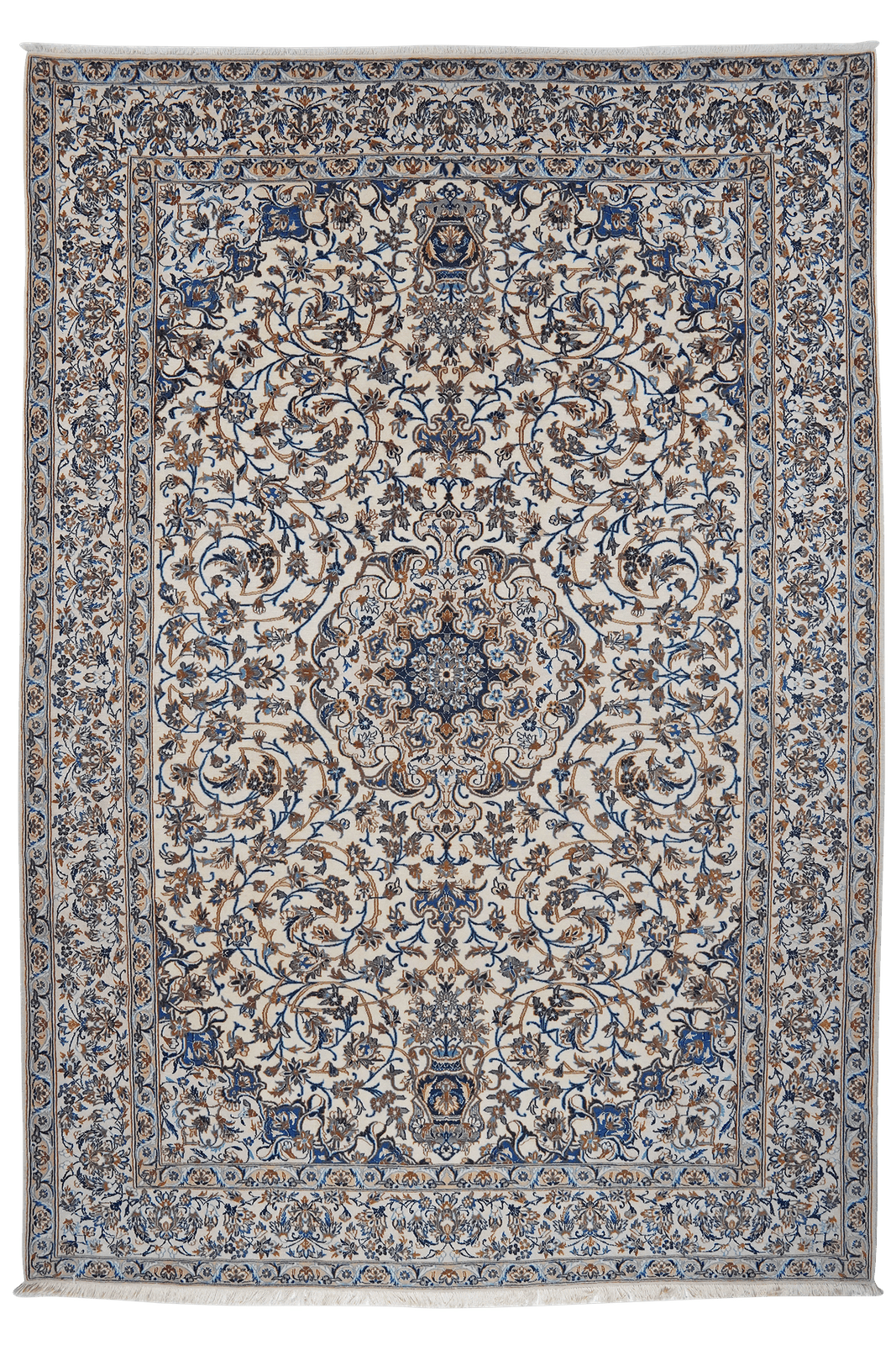 Nain 9La — Hand-knotted, 210x303 cm, Beige, 100% Virgin Wool | Main view