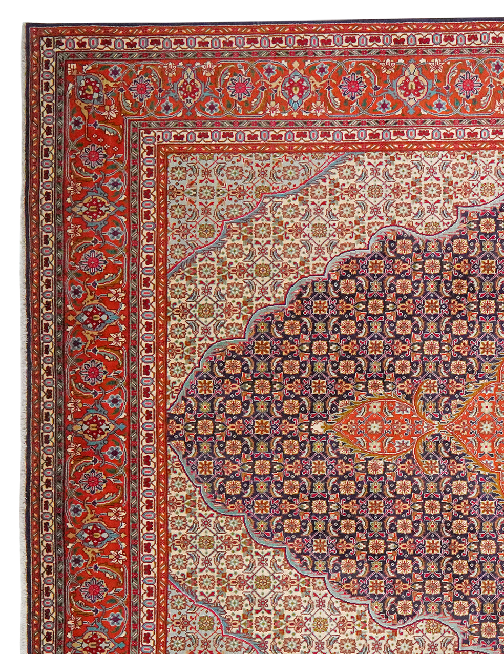 Tabriz Old — Hand-knotted, 200x314 cm, Blue, 100% Virgin Wool | View 3