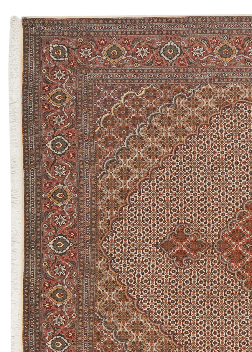 Tabriz 50 Raj — Hand-knotted, 202x253 cm, Brown, 100% Virgin Wool | View 3