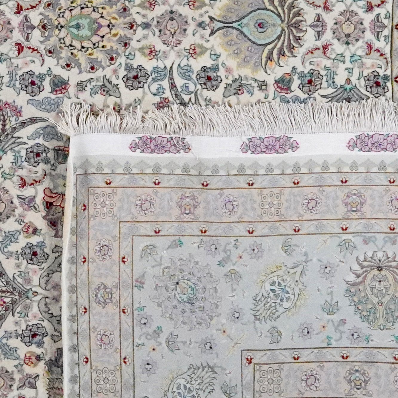 Tabriz 60 Raj — Hand-knotted, 296x407 cm, Beige, 95% Schurwolle, 5% Seide | View 6