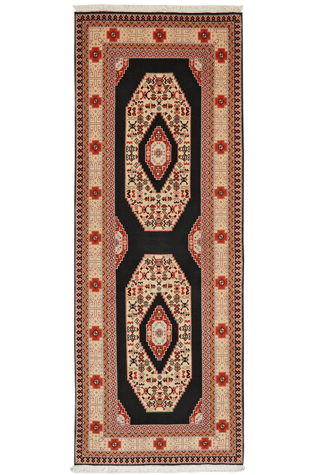 Tabriz 50 Raj — Hand-knotted, 73x202 cm, Blue, 100% Virgin Wool | Main view