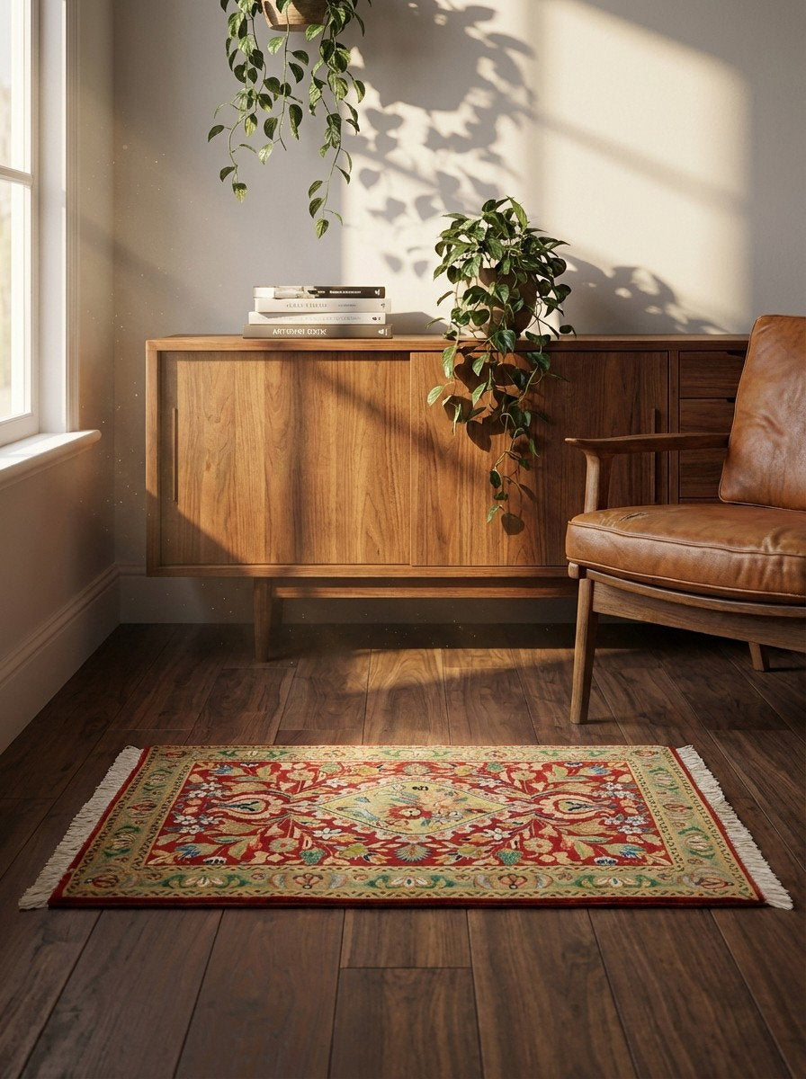 Tabriz Old — Handgefertigt, 76x49 cm, Grün, 100% Virgin Wool | Back view