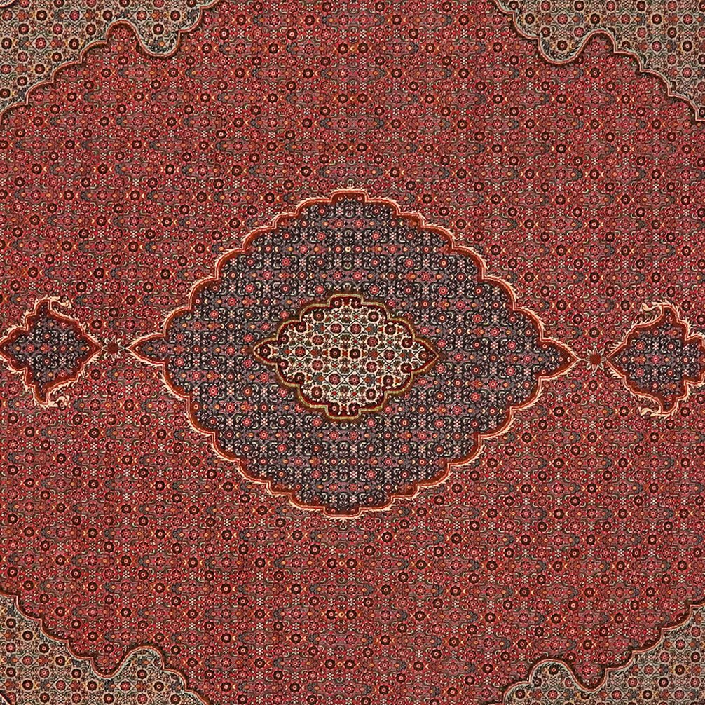 Tabriz 50 Raj — Hand-knotted, 202x285 cm, Red, 100% Virgin Wool | View 4