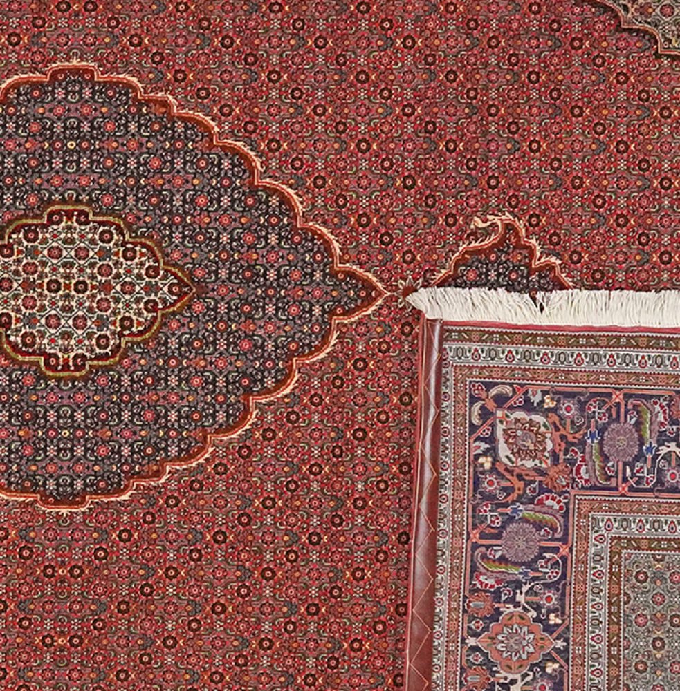 Tabriz 50 Raj — Hand-knotted, 202x285 cm, Red, 100% Virgin Wool | View 6