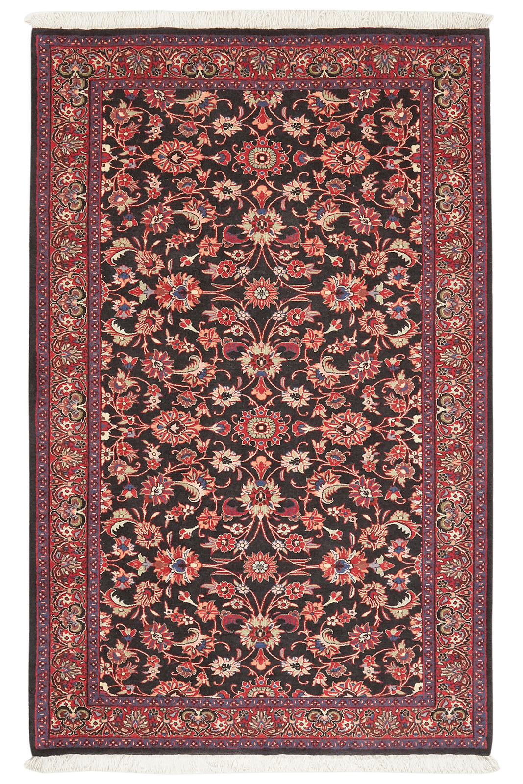 Bidjar — Hand-knotted, 112x176 cm, Black, 95% Schurwolle, 5% Seide | Main view