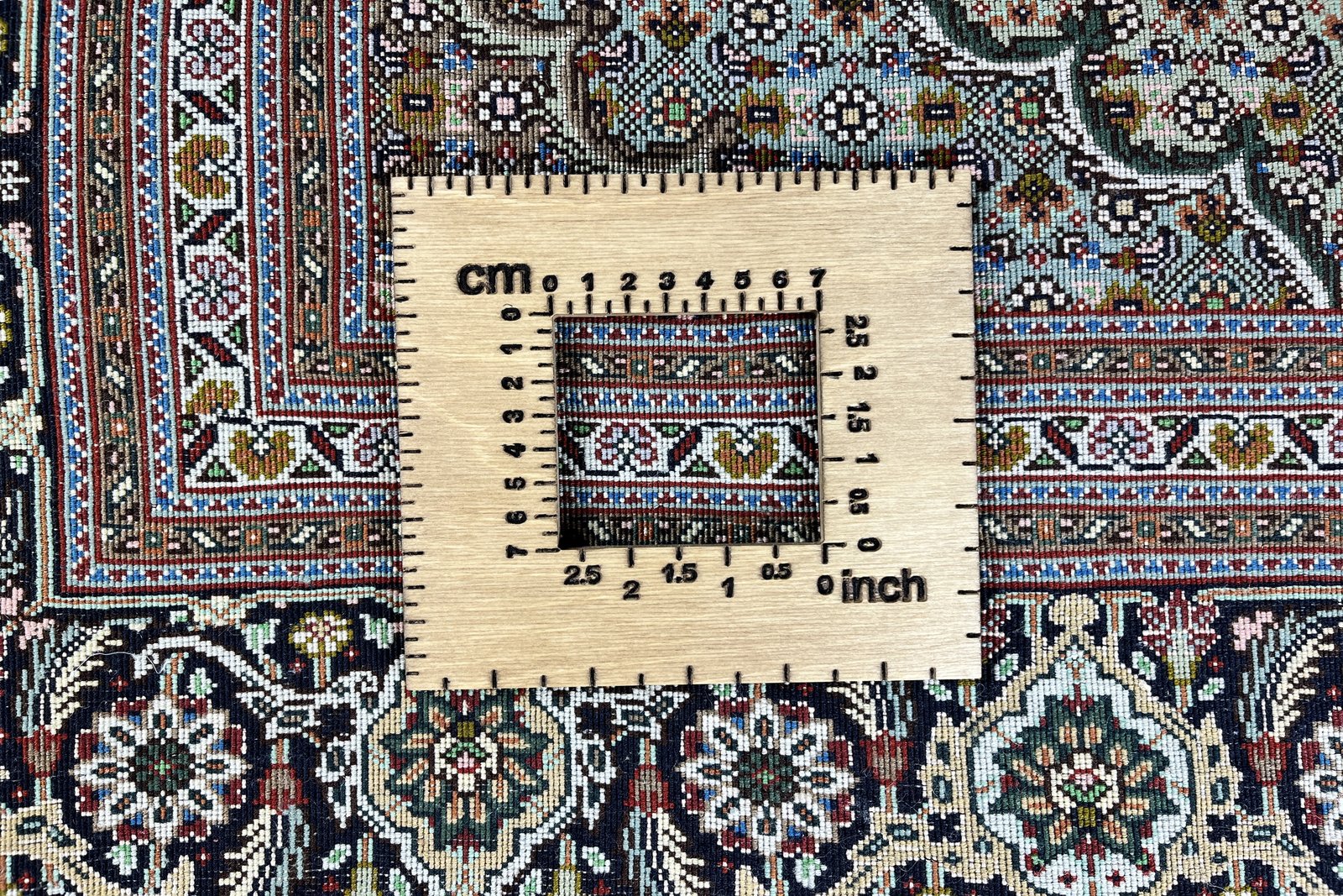 Tabriz 50 Raj — Hand-knotted, 156x213 cm, Blue, 100% Virgin Wool | View 11
