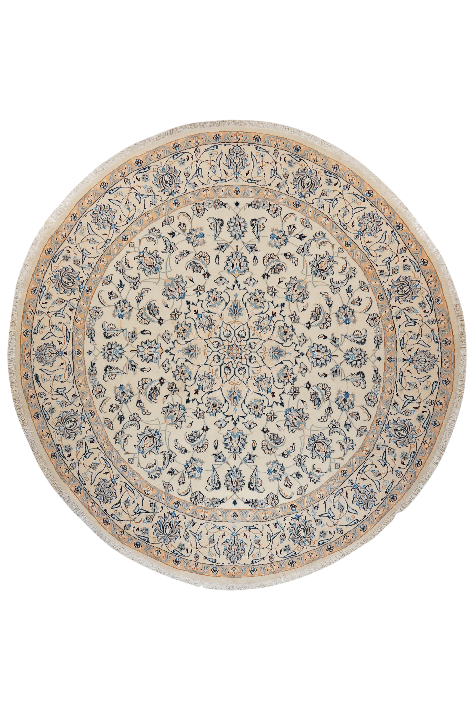 Nain — Handgefertigt, 252x252 cm, Beige,blau, 100% Virgin Wool | Main view