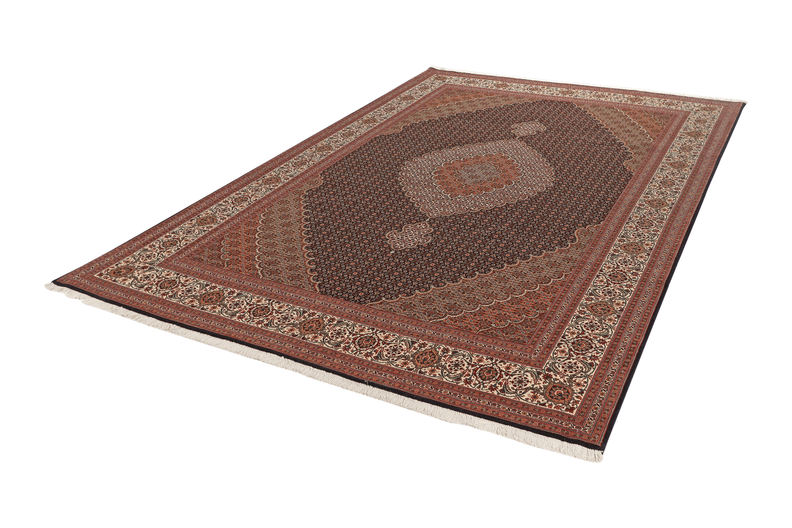 Tabriz 50 Raj — Hand-knotted, 202x309 cm, Black, 100% Virgin Wool | View 5