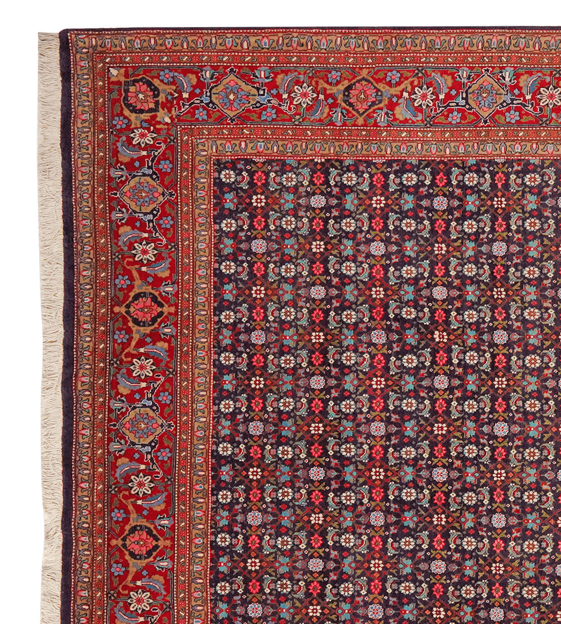 Tabriz Old — Hand-knotted, 205x282 cm, Blue, 100% Virgin Wool | View 3
