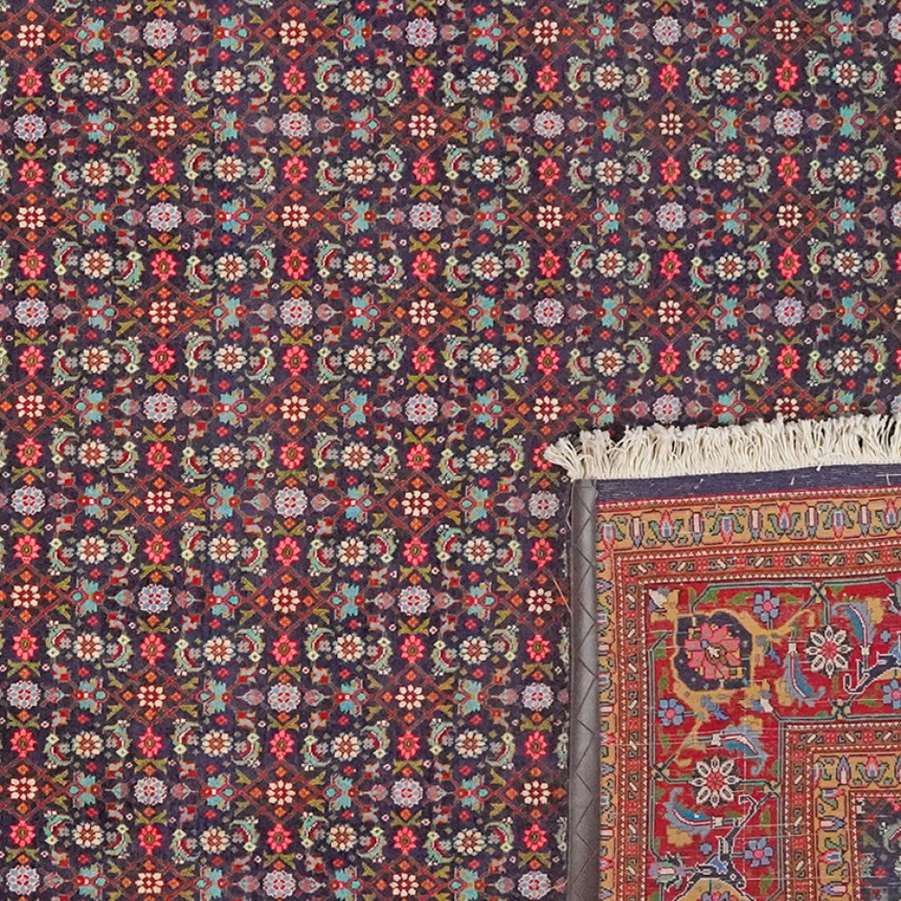 Tabriz Old — Hand-knotted, 205x282 cm, Blue, 100% Virgin Wool | View 6