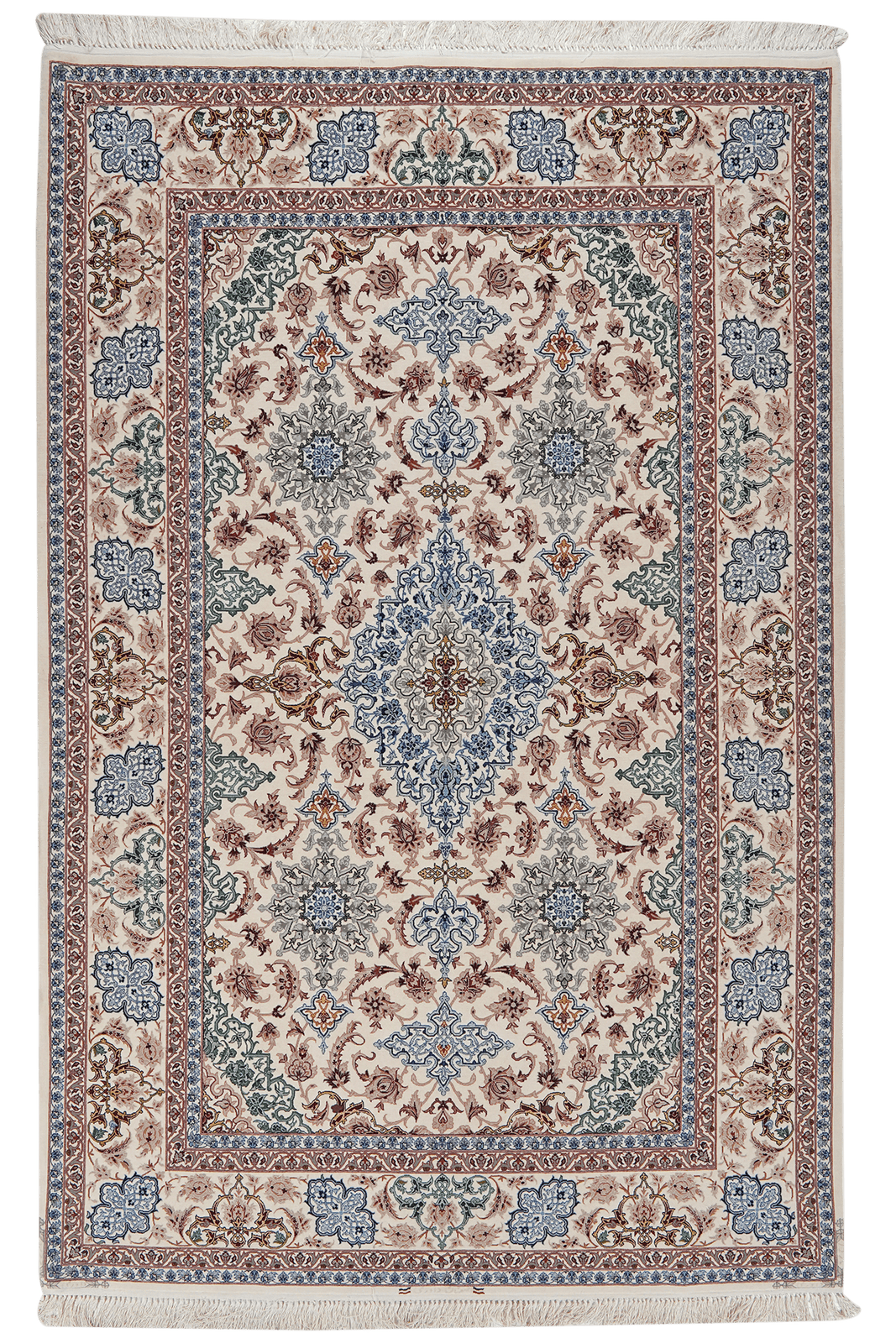 Isfahan — Hand-knotted, 154x233 cm, Beige, 100% Virgin Wool | Main view
