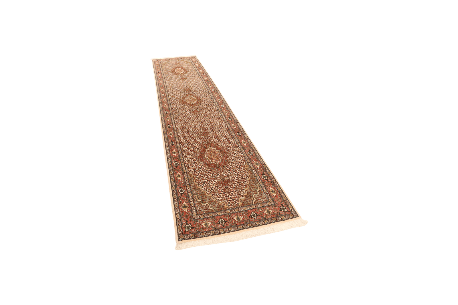 Tabriz 50 Raj — Hand-knotted, 85x321 cm, Brown, 100% Virgin Wool | View 5