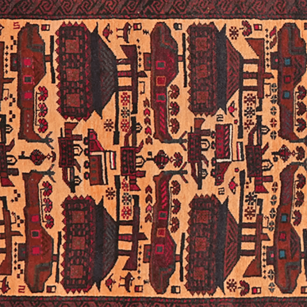 Belutch — Hand-knotted, 111x212 cm, Beige, 100% Virgin Wool | View 4