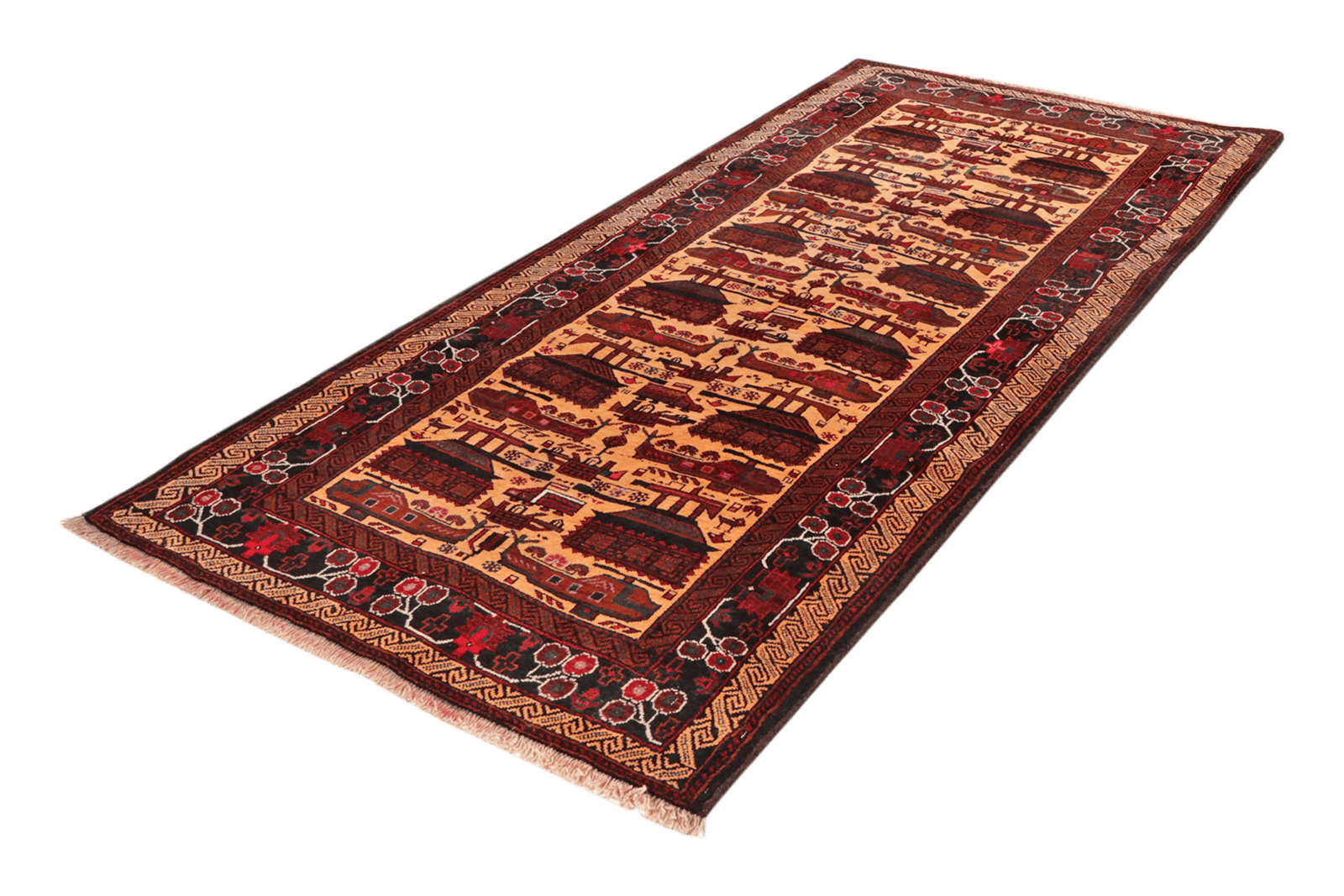Belutch — Hand-knotted, 111x212 cm, Beige, 100% Virgin Wool | View 5