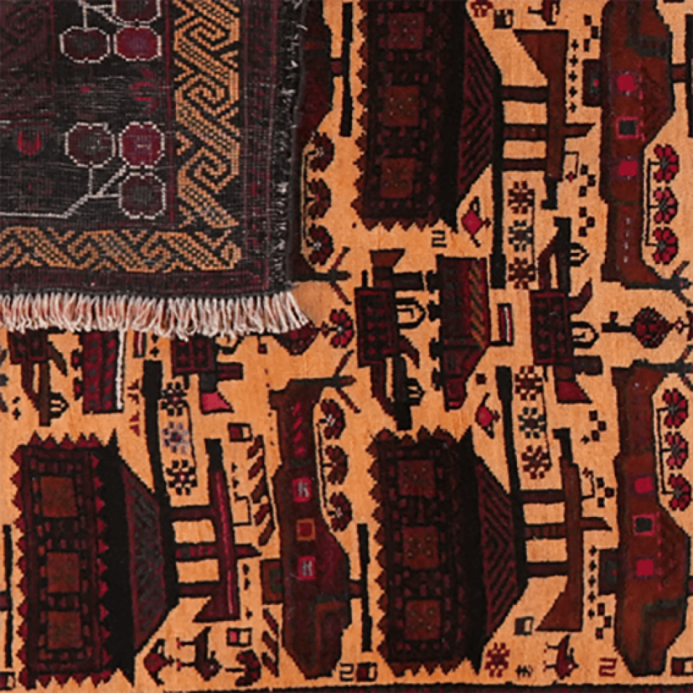 Belutch — Hand-knotted, 111x212 cm, Beige, 100% Virgin Wool | View 6