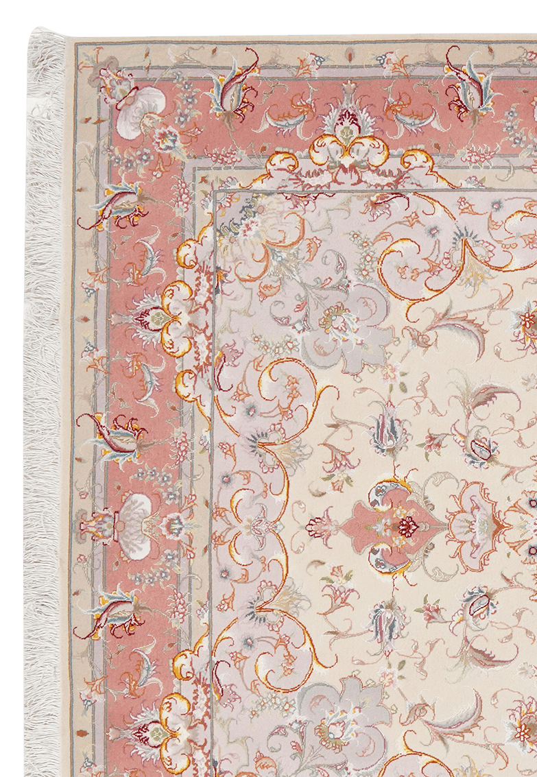 Tabriz 50 Raj — Hand-knotted, 150x208 cm, Beige, 90% Schurwolle, 10% Seide | View 3