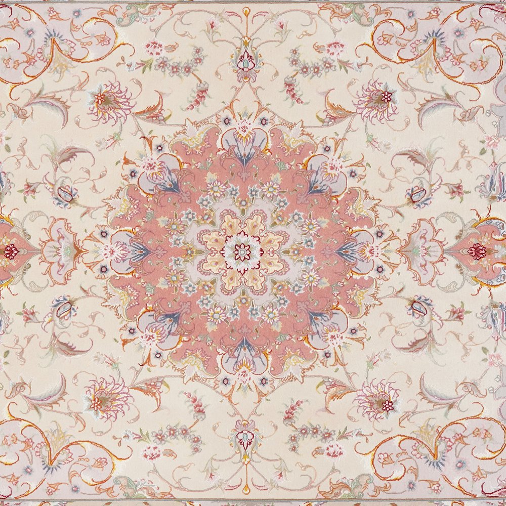 Tabriz 50 Raj — Hand-knotted, 150x208 cm, Beige, 90% Schurwolle, 10% Seide | View 4
