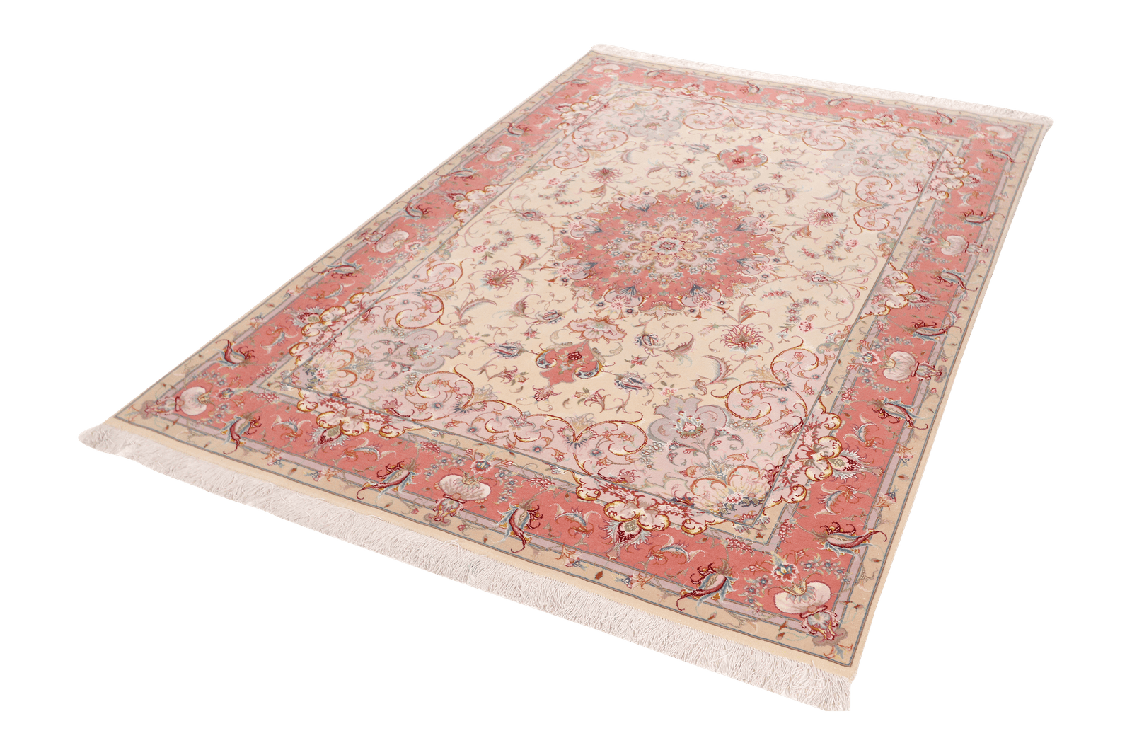 Tabriz 50 Raj — Hand-knotted, 150x208 cm, Beige, 90% Schurwolle, 10% Seide | View 5