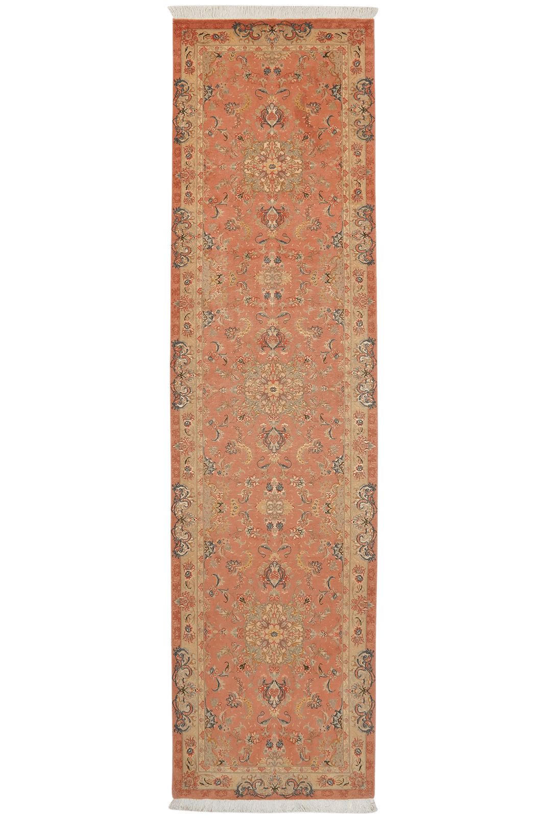 Tabriz 50 Raj — Hand-knotted, 81x313 cm, Orange, 100% Virgin Wool | Main view