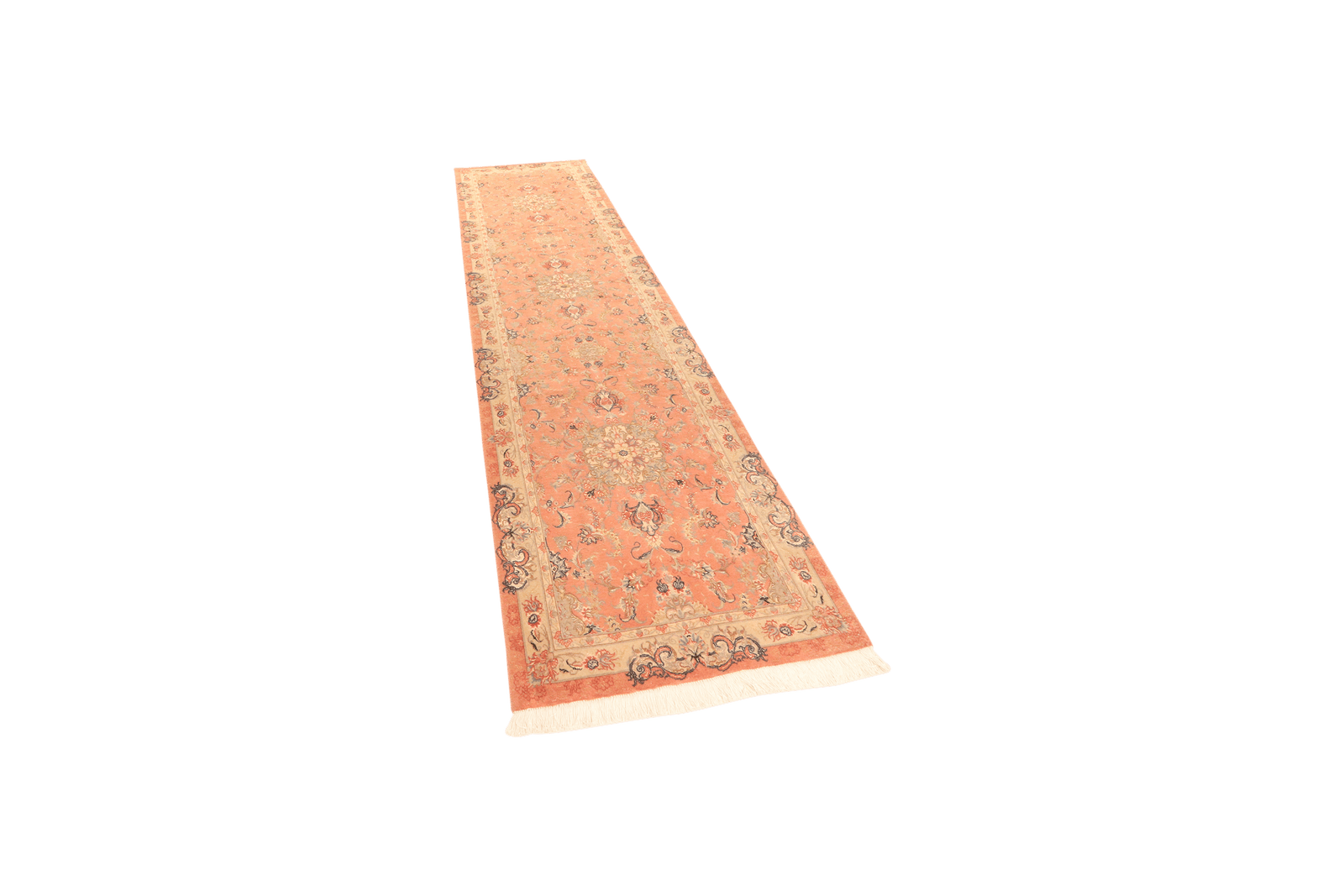 Tabriz 50 Raj — Hand-knotted, 81x313 cm, Orange, 100% Virgin Wool | View 5