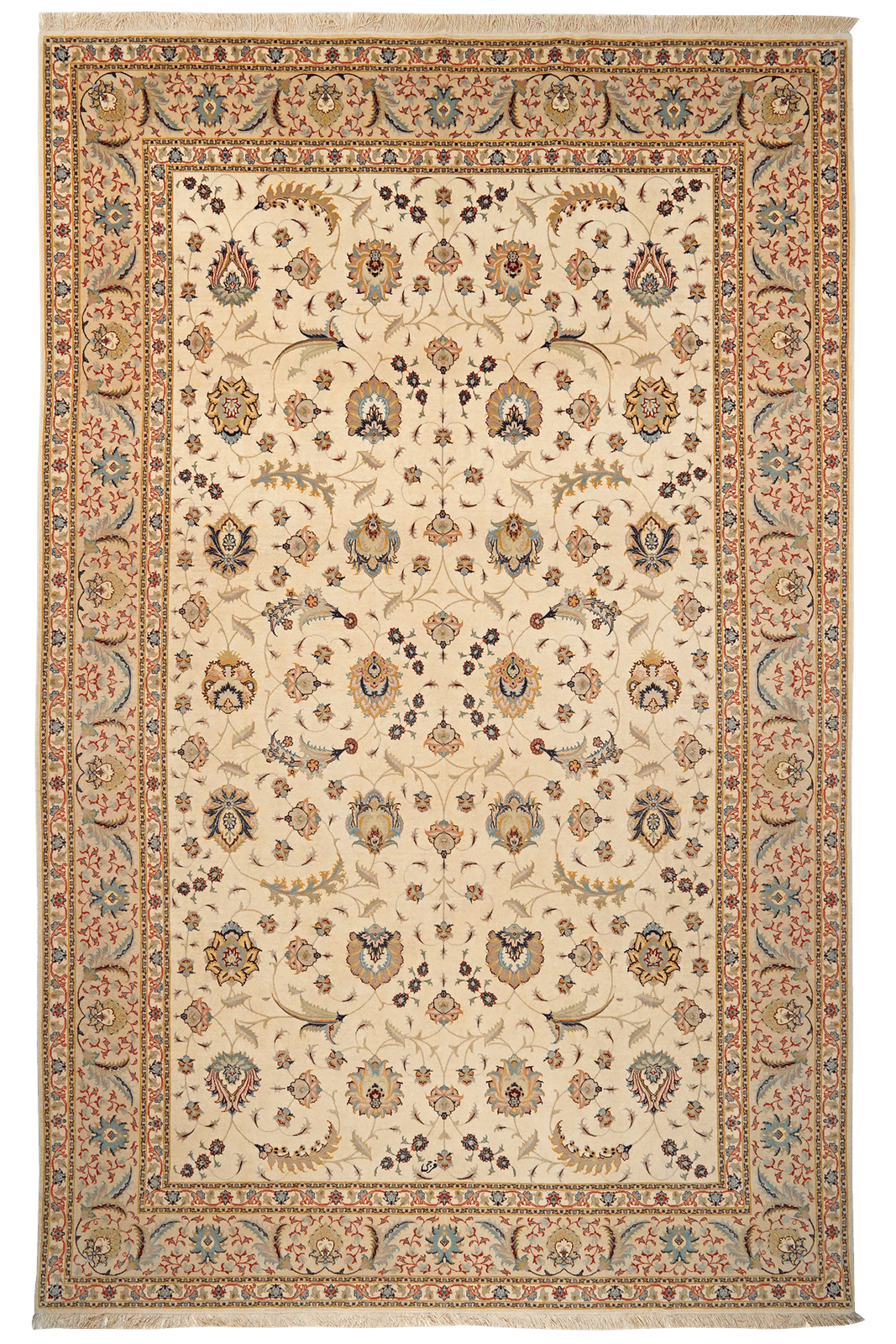Tabriz 50 Raj — Hand-knotted, 203x310 cm, Beige, 100% Virgin Wool | Main view