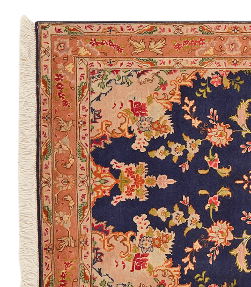 Tabriz 50 Raj — Hand-knotted, 84x205 cm, Blue, 100% Virgin Wool | View 3