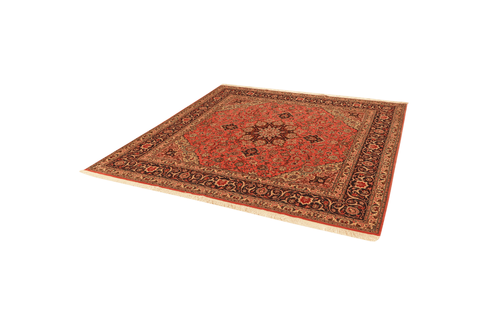 Tabriz 50 Raj — Hand-knotted, 201x209 cm, Red, 95% Schurwolle, 5% Seide | View 5