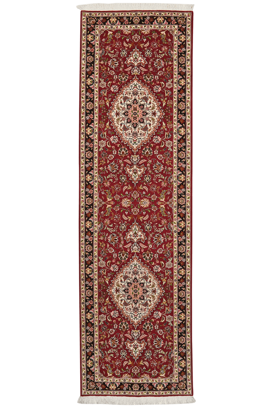 Tabriz 50 Raj — Hand-knotted, 86x298 cm, Red, 100% Virgin Wool | Main view