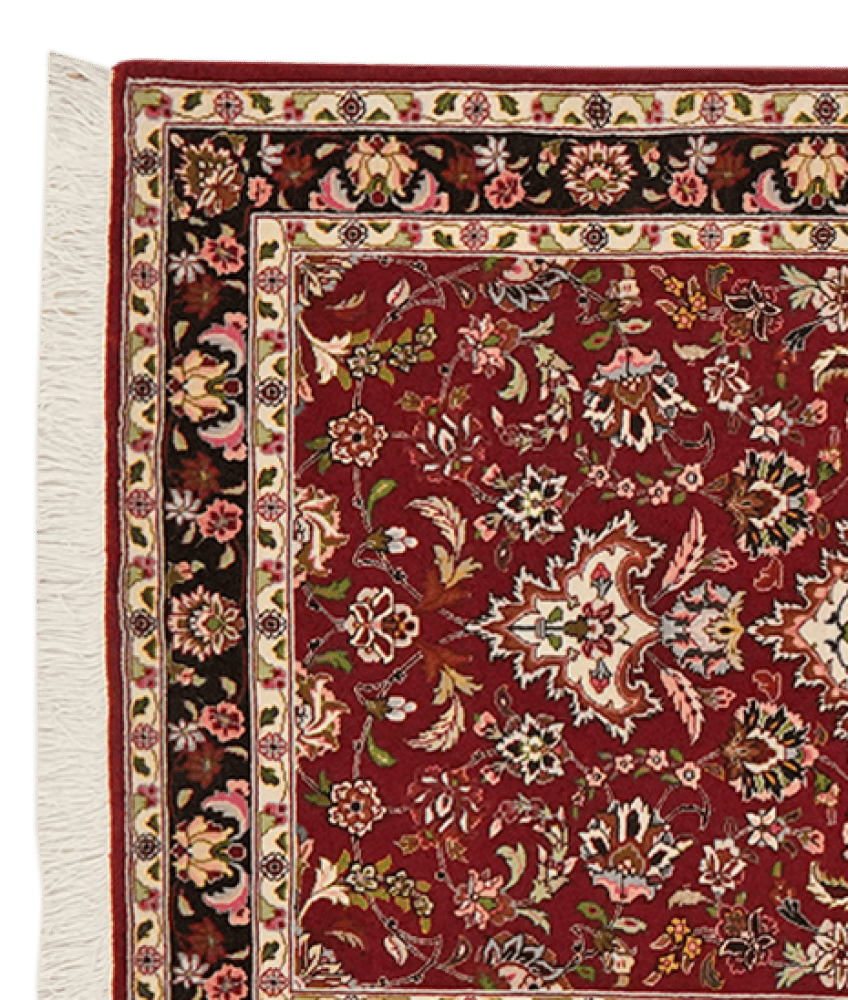 Tabriz 50 Raj — Hand-knotted, 86x298 cm, Red, 100% Virgin Wool | View 3