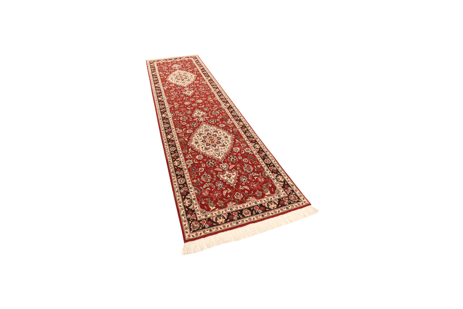 Tabriz 50 Raj — Hand-knotted, 86x298 cm, Red, 100% Virgin Wool | View 5