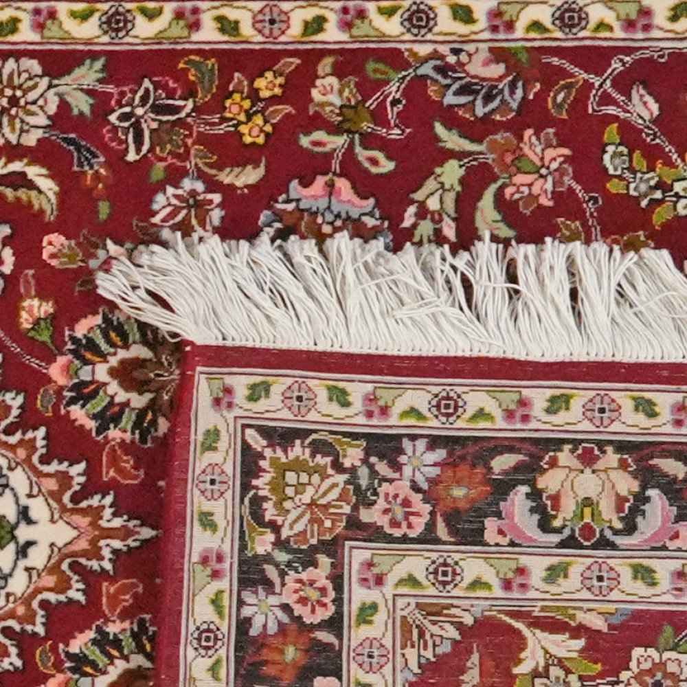Tabriz 50 Raj — Hand-knotted, 86x298 cm, Red, 100% Virgin Wool | View 6