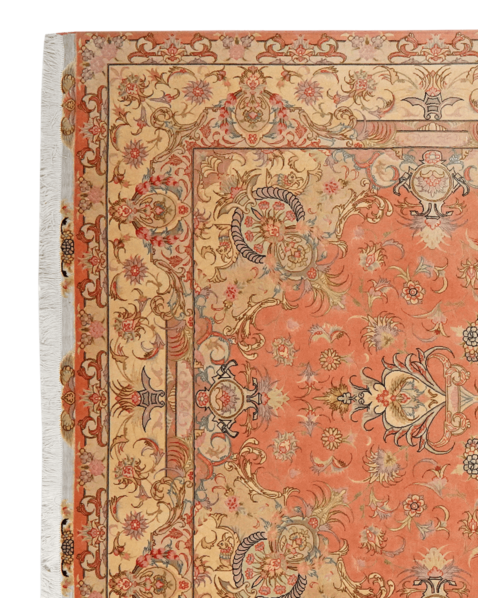 Tabriz 50 Raj — Hand-knotted, 204x303 cm, Orange, 100% Virgin Wool | View 3