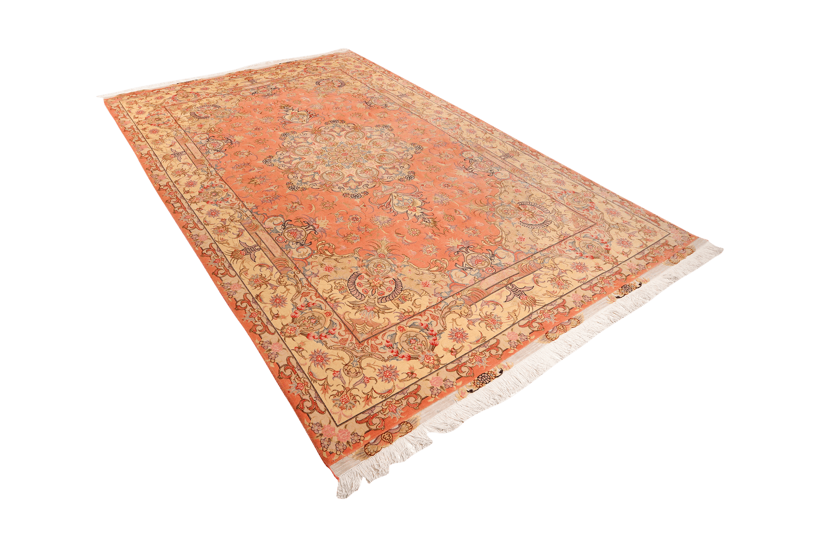Tabriz 50 Raj — Hand-knotted, 204x303 cm, Orange, 100% Virgin Wool | View 5