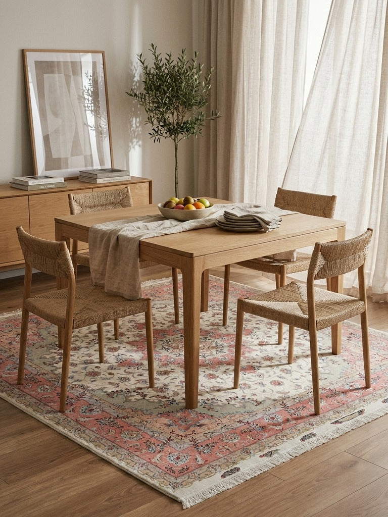 Tabriz 50 Raj — Hand-knotted, 204x204 cm, Beige, 80% Schurwolle, 20% Seide | Detail view
