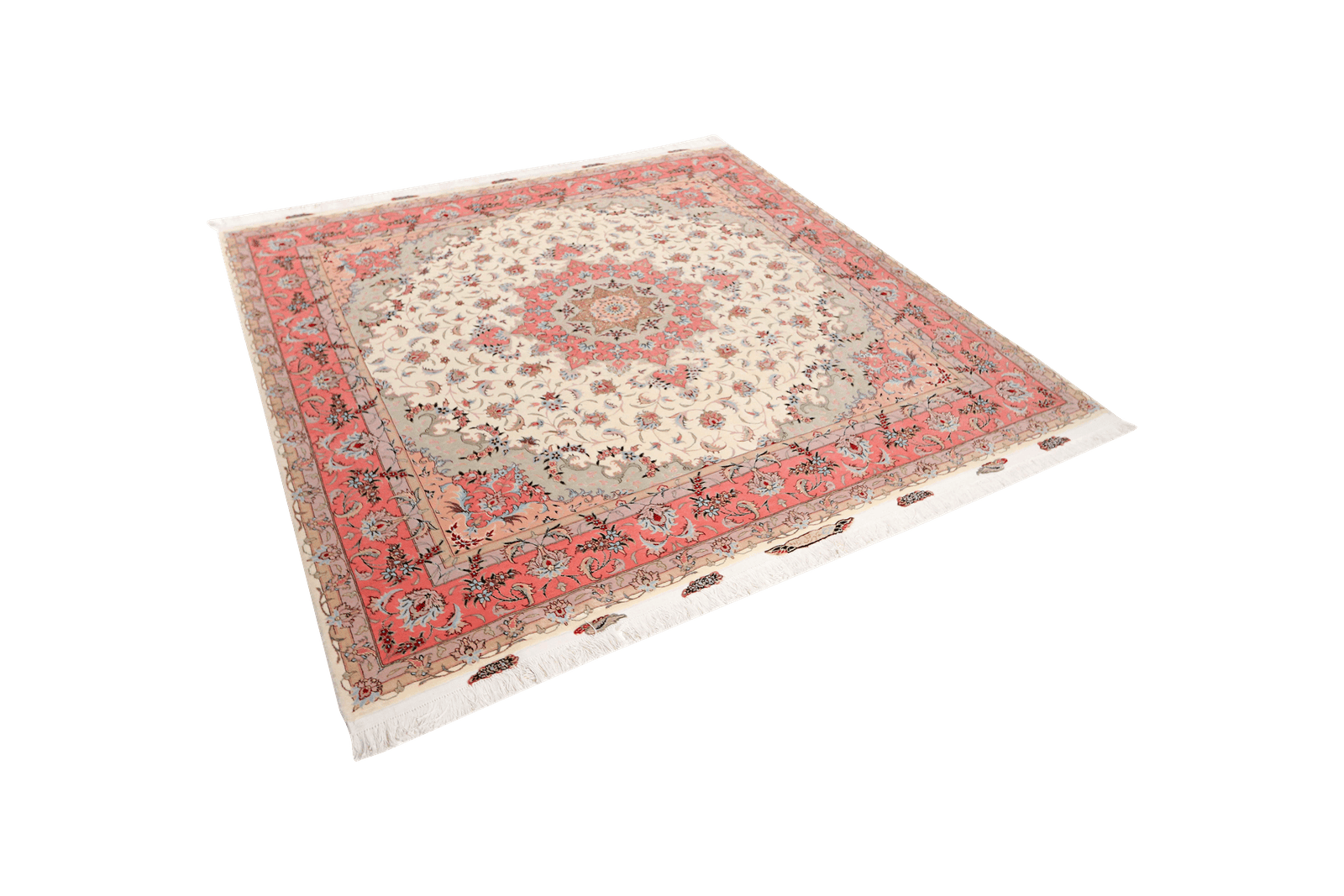 Tabriz 50 Raj — Hand-knotted, 204x204 cm, Beige, 80% Schurwolle, 20% Seide | View 5