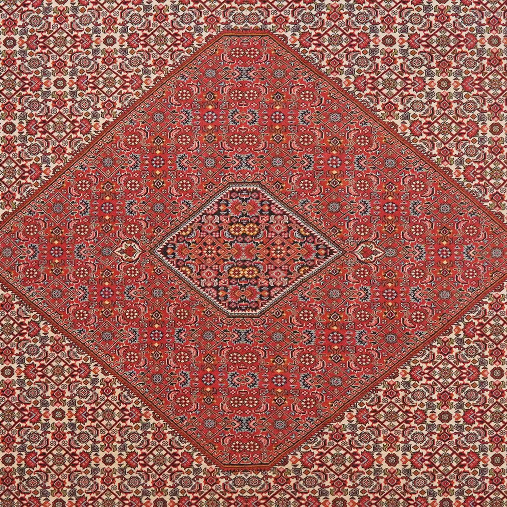 Bidjar Zandjan — Hand-knotted, 201x208 cm, Red, 100% Virgin Wool | View 4