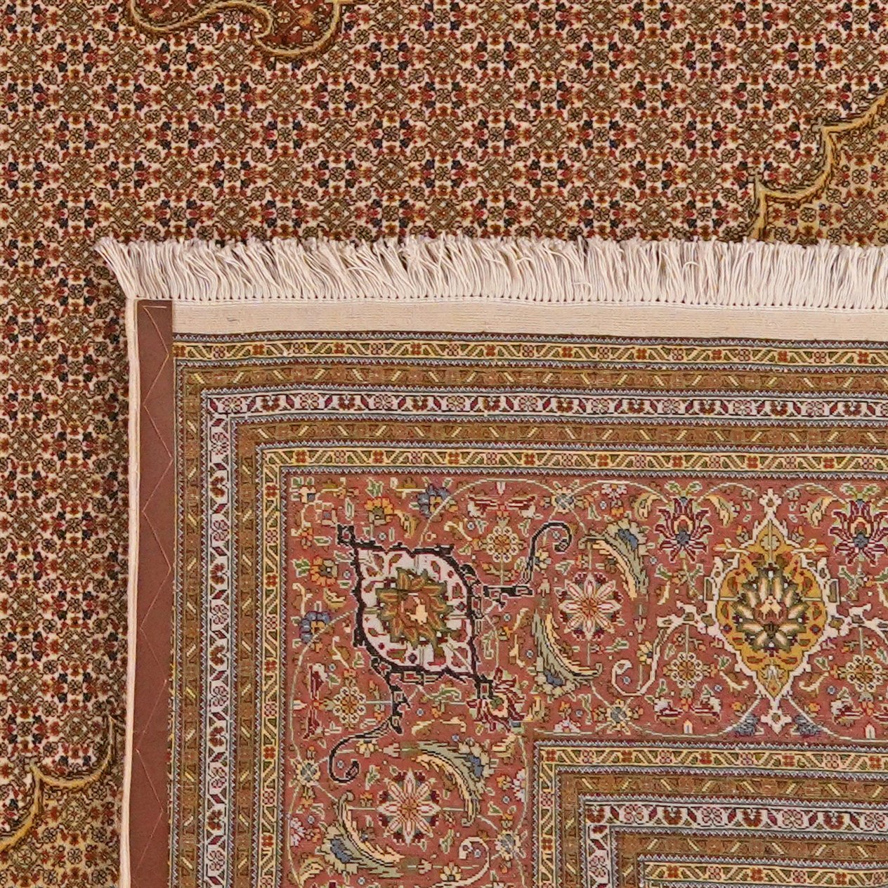 Tabriz 50 Raj — Hand-knotted, 306x405 cm, Brown, 95% Schurwolle, 5% Seide | View 6