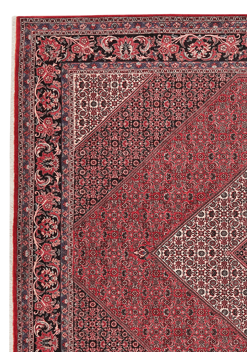 Bidjar — Hand-knotted, 255x299 cm, Red, 100% Virgin Wool | View 3