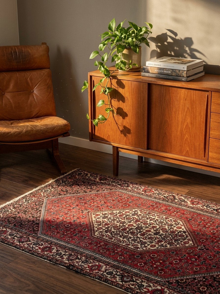 Bidjar Bookan — Handgefertigt, 155x92 cm, Beige, 100% Virgin Wool | Back view