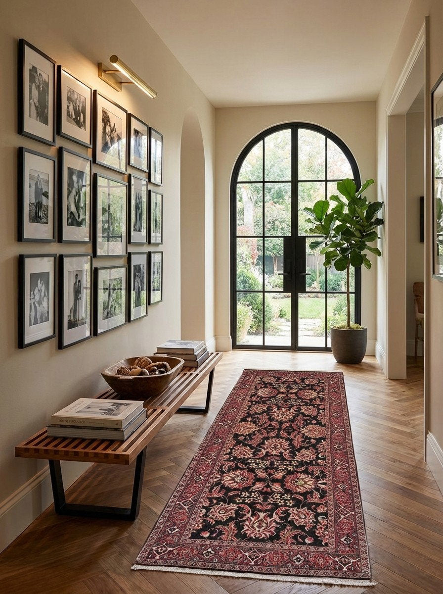 Bidjar — Handgefertigt, 192x71 cm, Rot, 100% Virgin Wool | Detail view