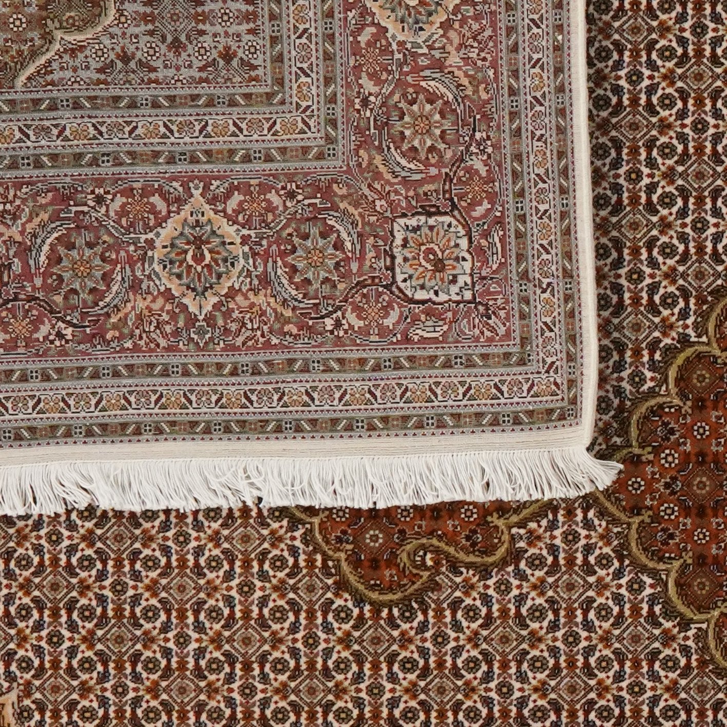 Tabriz 50 Raj — Hand-knotted, 207x304 cm, Brown, 100% Virgin Wool | View 6