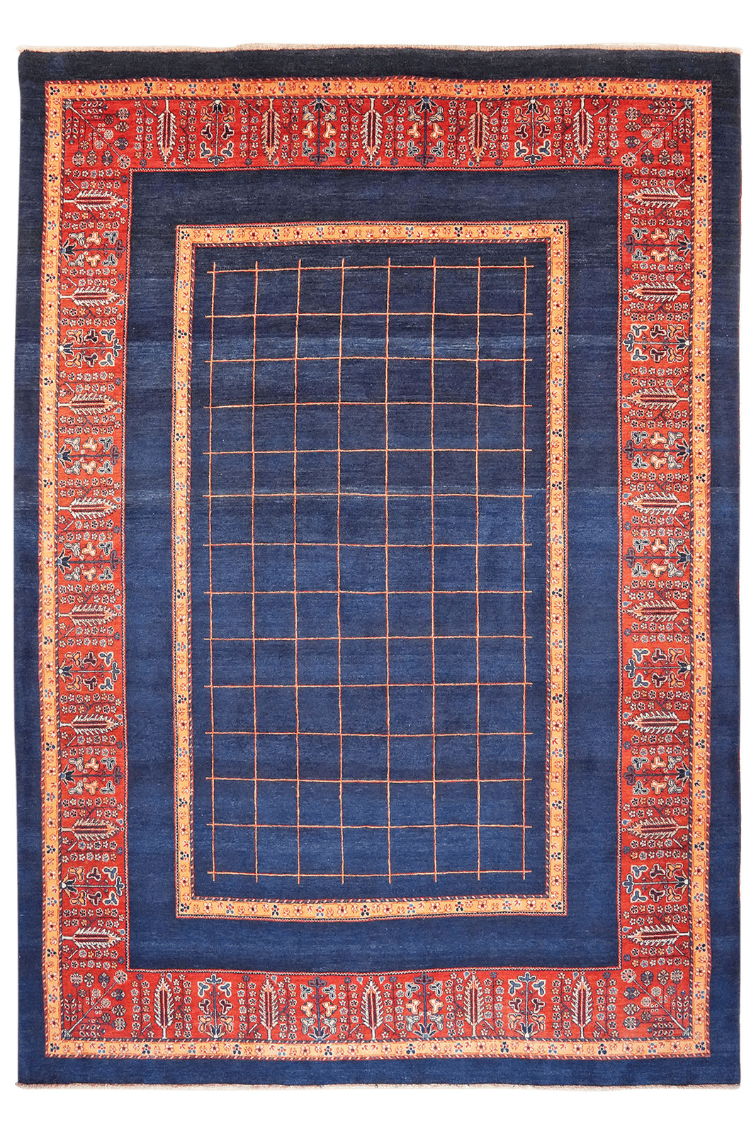 Rizbaf — Hand-knotted, 250x353 cm, Blue, 100% Virgin Wool | Main view