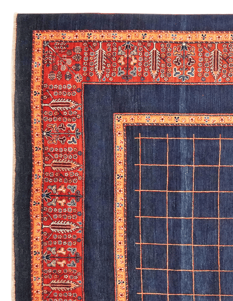 Rizbaf — Hand-knotted, 250x353 cm, Blue, 100% Virgin Wool | View 3