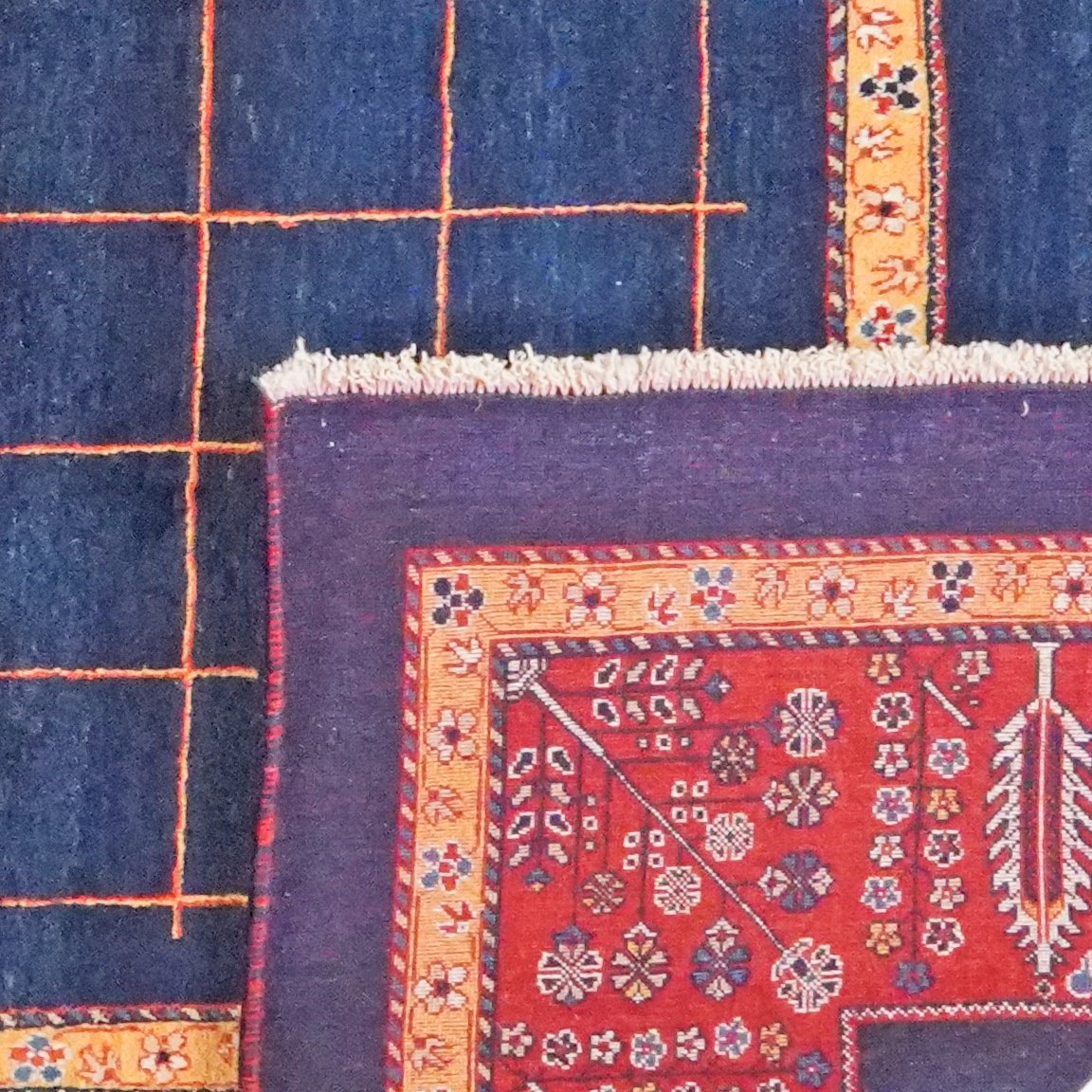 Rizbaf — Hand-knotted, 250x353 cm, Blue, 100% Virgin Wool | View 6