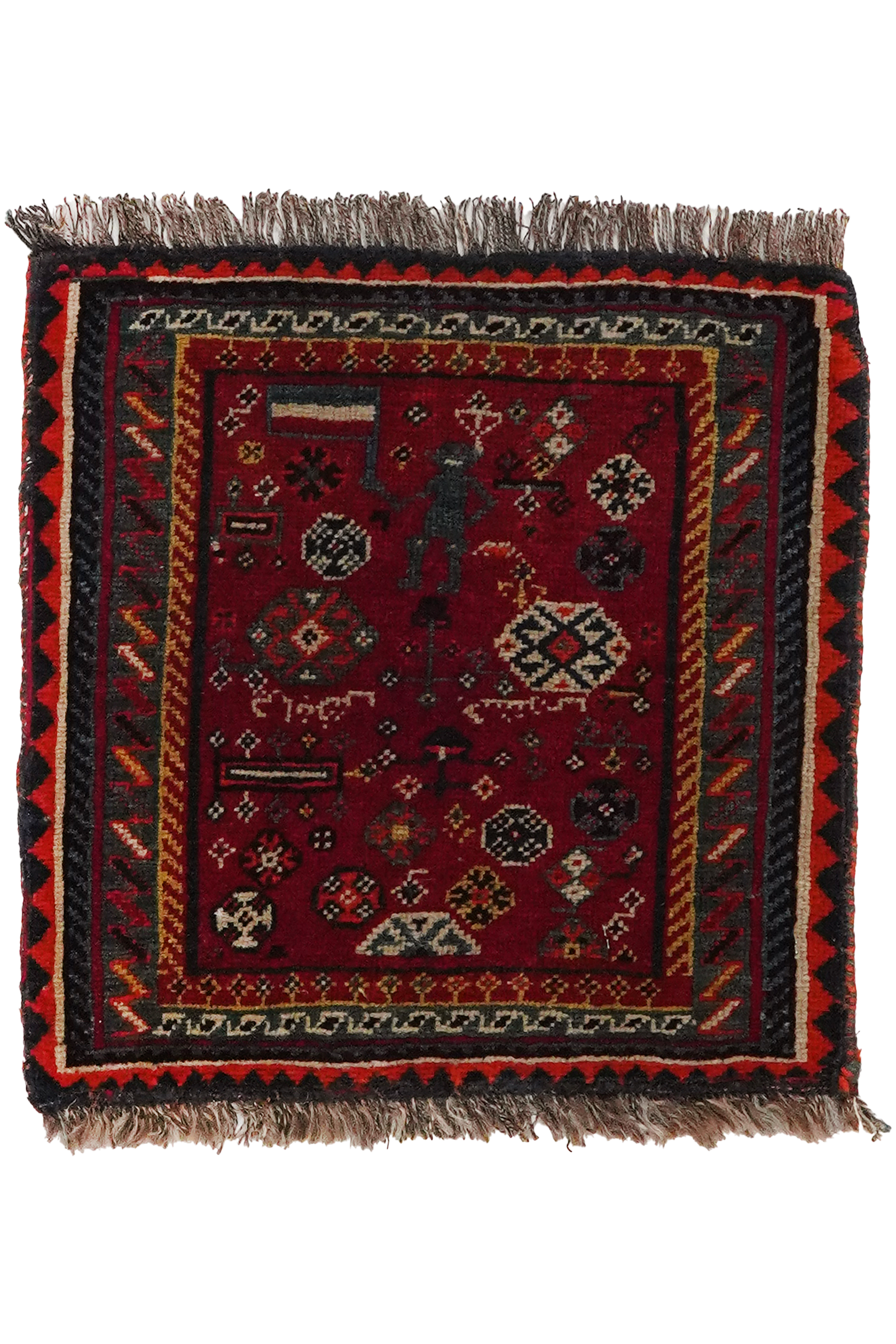 Shiraz — Hand-knotted, 40x40 cm, Red, 100% Virgin Wool | Main view