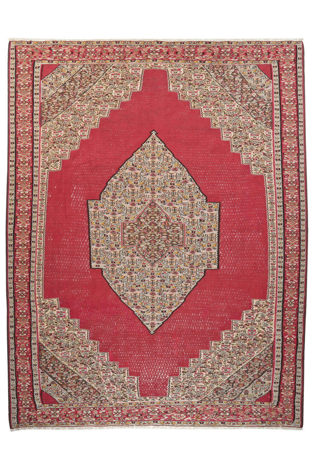 Kelim Senneh — Handmade, 267x350 cm, Red, 100% Virgin Wool | Main view