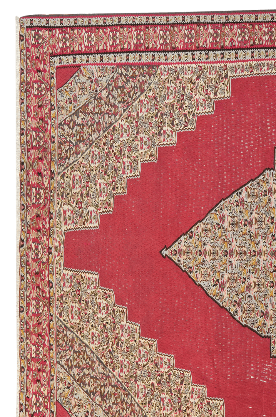 Kelim Senneh — Handmade, 267x350 cm, Red, 100% Virgin Wool | View 3